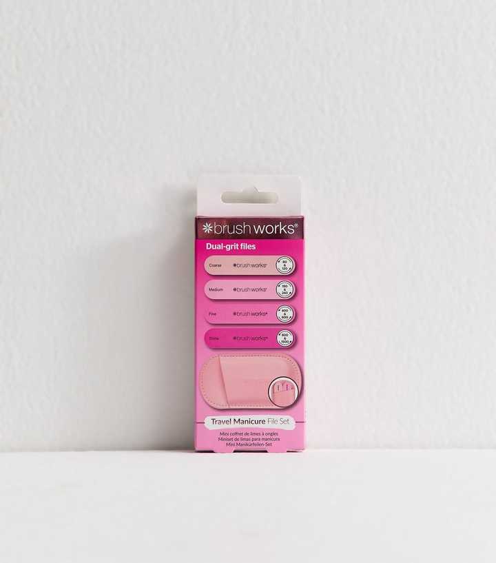 Brushworks Pack of 4 Pink Travel Nail Files