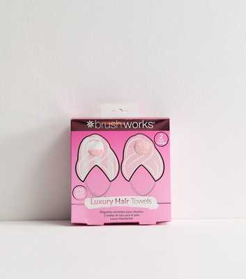 Brushworks Pack Of 2 Pink Striped Hair Turbans
