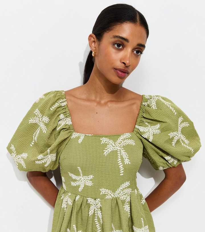 green tree dress Coconut Tree Embroidered Maxi Dress  FARM Rio