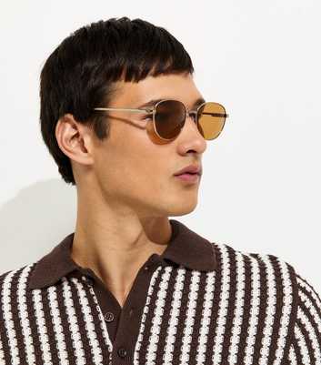 Brown Tortoiseshell Tips Round Sunglasses