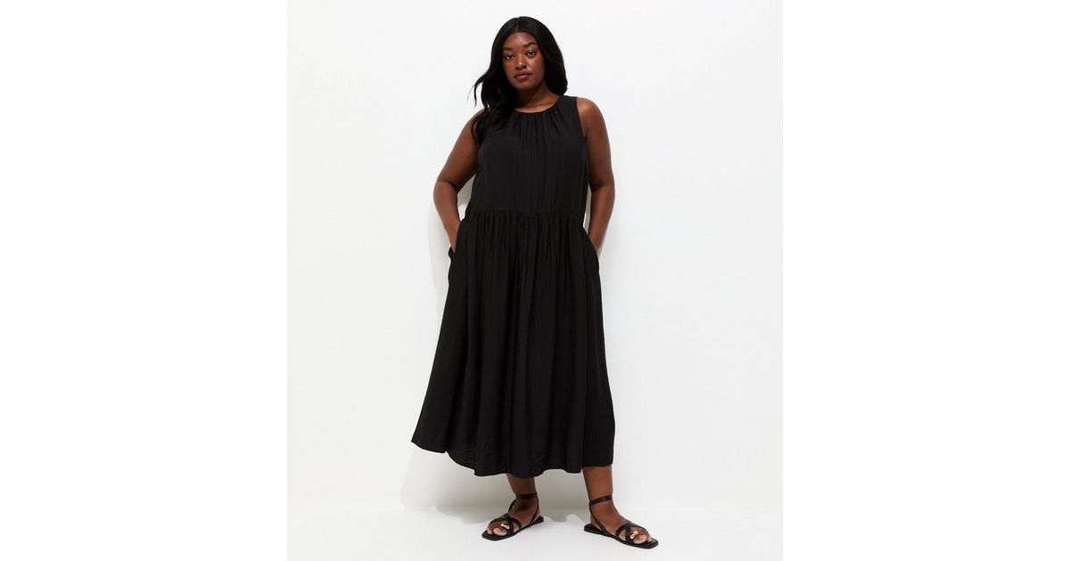 sachin and babi light blue dress Curves Black Drop Waist Sleeveless Dress
