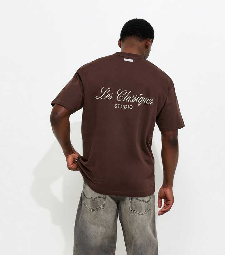 Only & Sons Dark Brown Relaxed Les Classiques Print T-Shirt