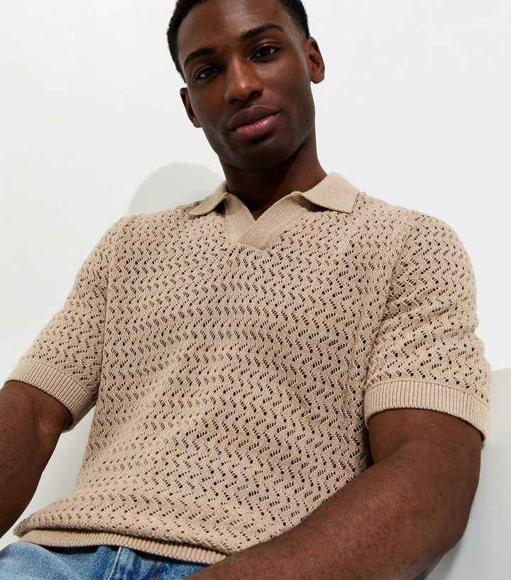 Only & Sons Stone Regular Open Knit Polo Shirt