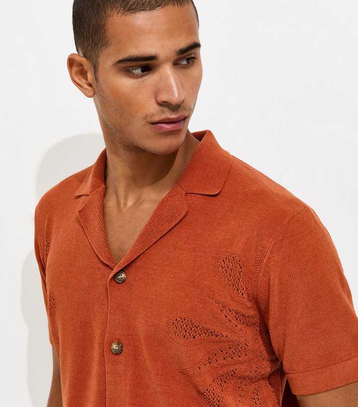 Only & Sons Rust Knitted Short Sleeve Shirt