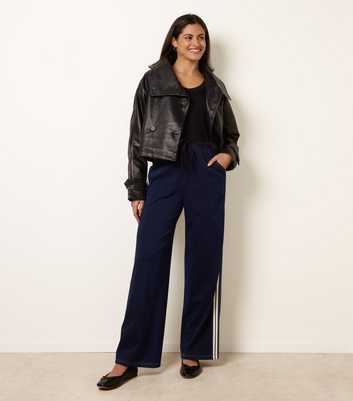 Blue Vanilla Dark Blue Side Stripe Trousers