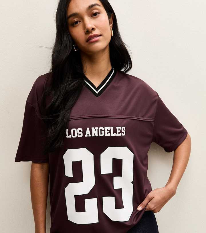 Dark Burgundy LA Logo Football Top