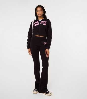 Pink Vanilla Black Angel Embroidered Joggers