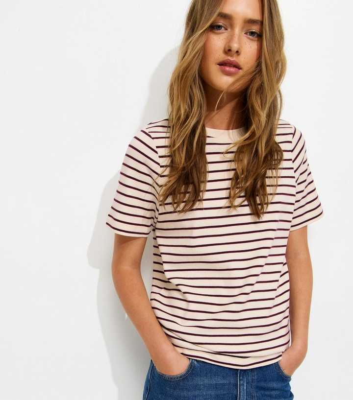 Premium Cream Striped Jersey T-Shirt