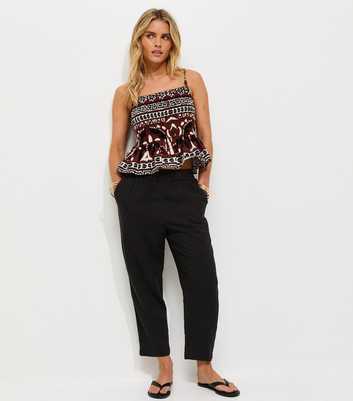 Petite Black Tapered Leg Trousers