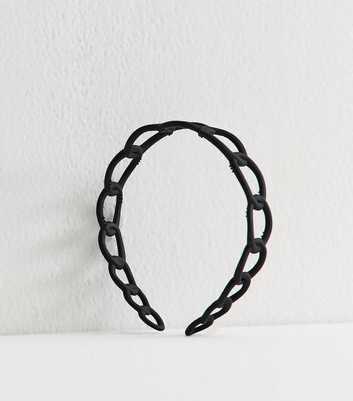 Black Matte Plastic Oval Loop Headband