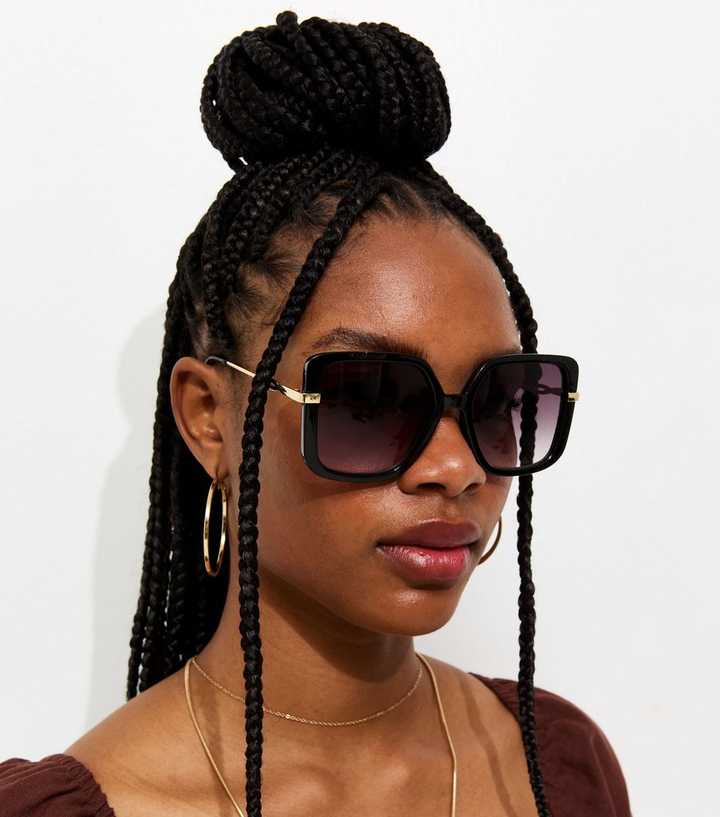 Black Oversized Square Frame Sunglasses
