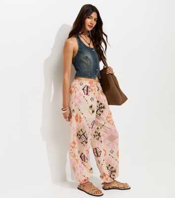 Multicolour Cotton Printed Cuffed Trousers