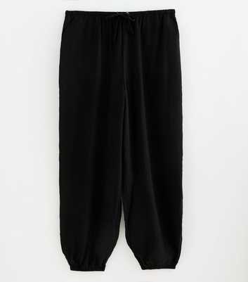 Maternity Black Drawstring Cuffed Trousers