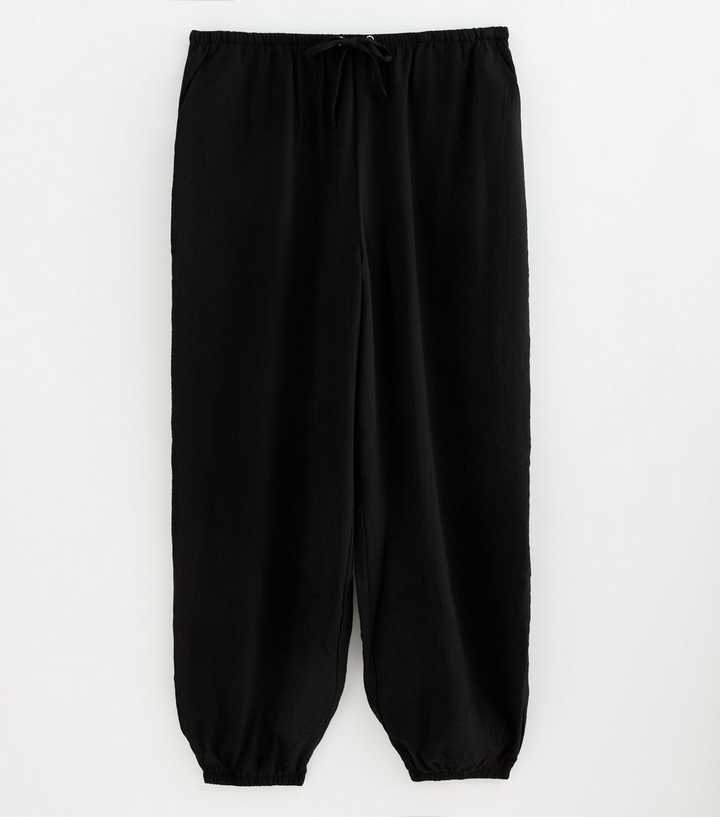 Maternity Black Drawstring Cuffed Trousers
