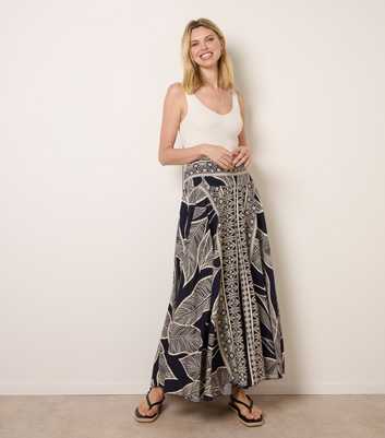 Blue Vanilla Navy Deep Waist Flowy Trousers