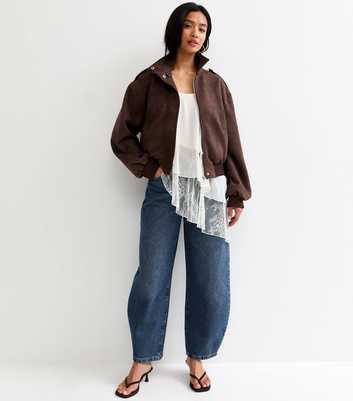 Petite Vintage Tint Blue Barrel Leg Jeans