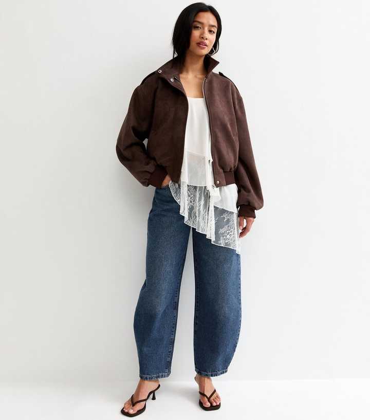 Petite Vintage Tint Blue Barrel Leg Jeans
