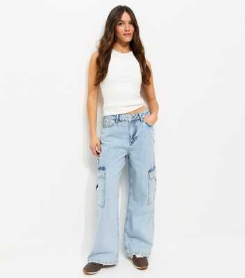 Petite Light Blue Cargo Jeans