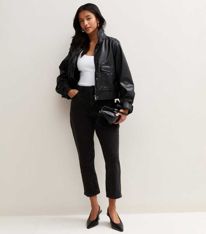 Petite Black Hannah Straight Leg Jeans