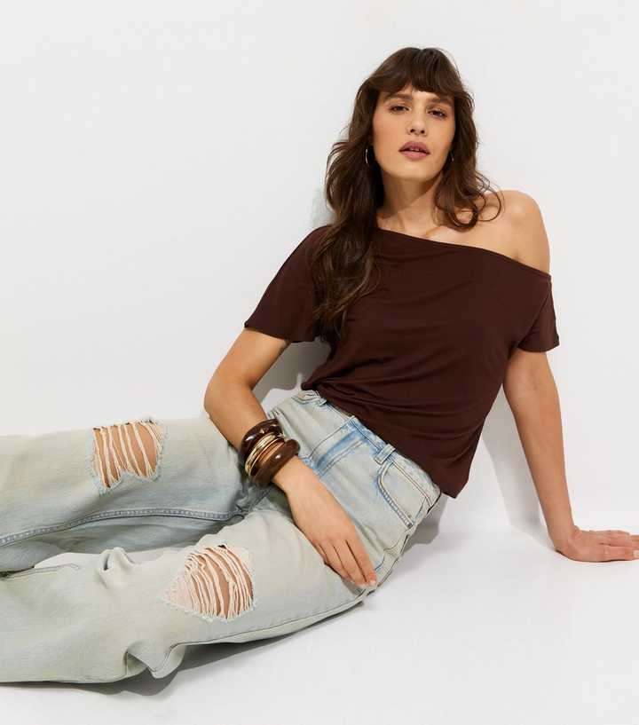 Tall Light Blue Adalae High Waist Ripped Jeans