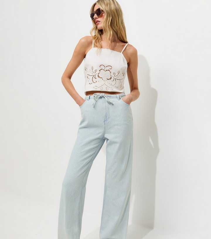Tall Light Blue Stripe Denim Trousers