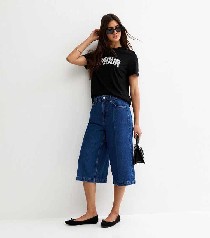 Mid Wash Blue Denim Culottes