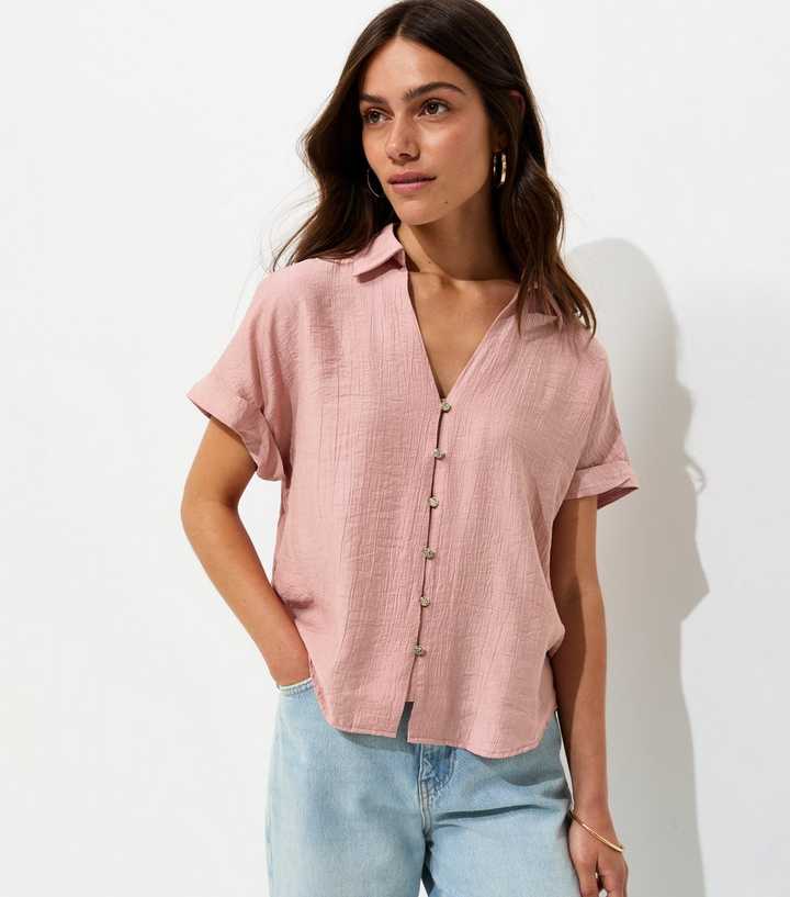 Petite Light Pink Short Sleeve Shirt