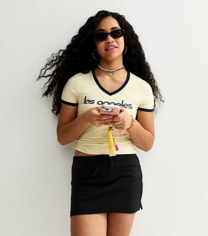 Girls Black Jersey Skort
