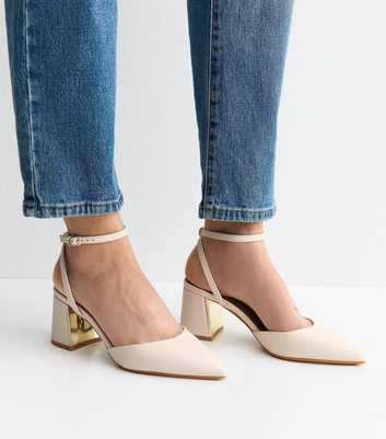 Wide Fit Off White Faux Leather Pointed Toe Pumps