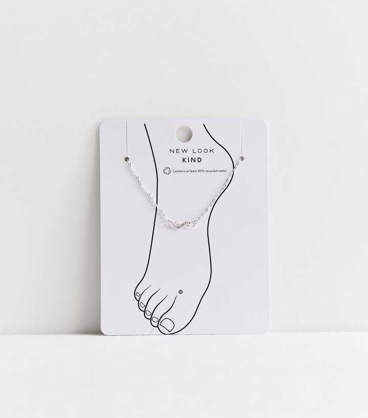 Silver Tone Diamanté Infinity Charm Anklet
