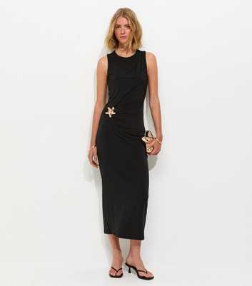 Black Starfish Charm Racerback Midi Dress