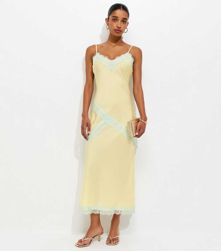 knee length dresses for ladies Contrast Lace Bustier Midi Dress main image 1