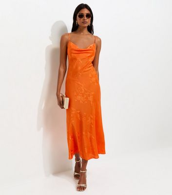 new look orange dress New Look Dress Womens M Orange Chevron Shift Short Sleeve Pullover Keyhole