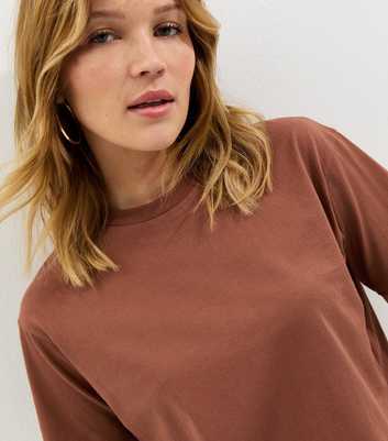 Tan Cotton Boxy T-Shirt