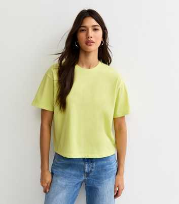 Light Green Cotton Boxy T-Shirt