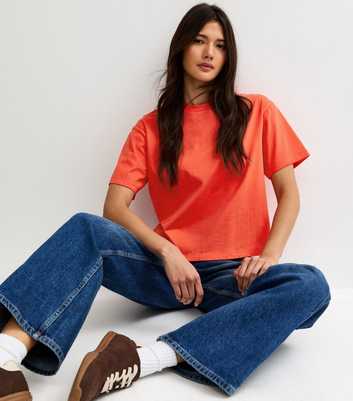 Bright Orange Cotton Boxy T-Shirt