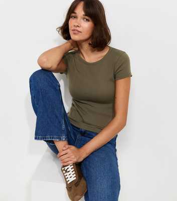 Dark Khaki Cotton Rich Baby Tee