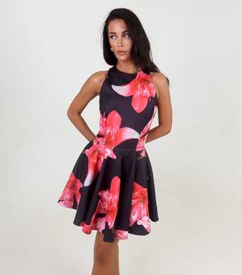 AX Paris Black Floral Skater Mini Dress