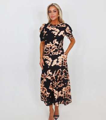 AX Paris Black Abstract Design Smock Midi Dress