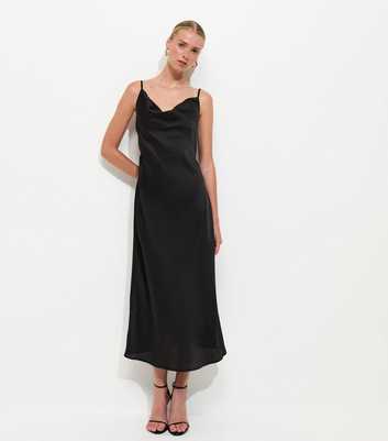 Black Satin Slip Dress