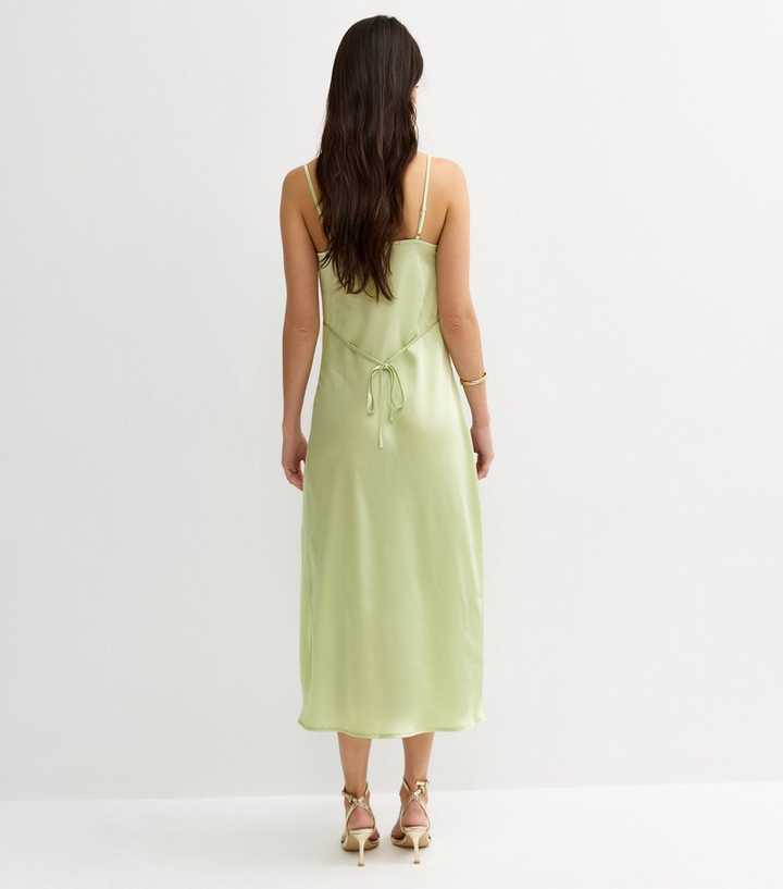 Light Green Satin Slip Dress | New Look