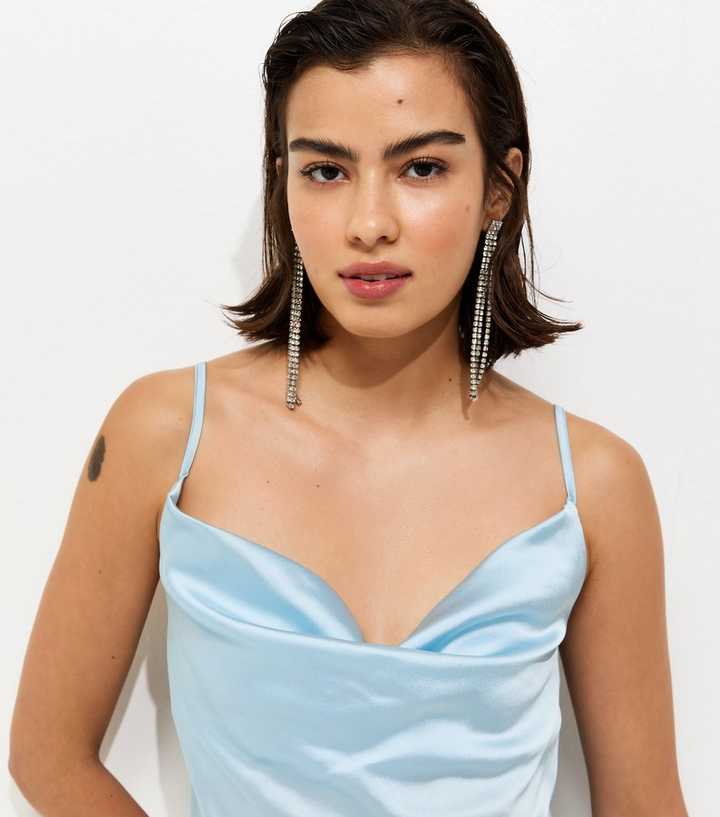 blue silk dresses Emma Slip Dress Baby Blue