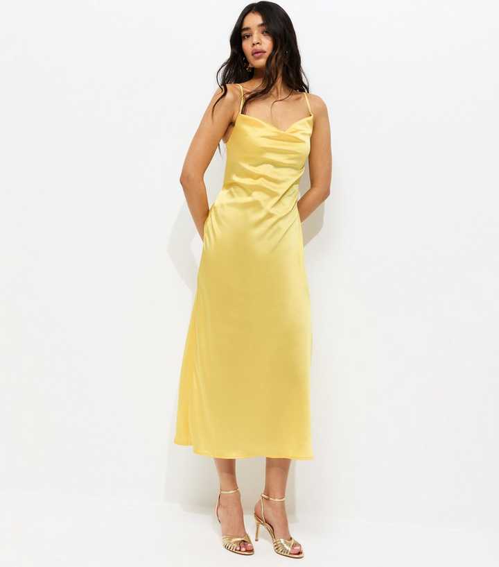 Light Yellow Satin Slip Dress