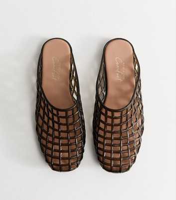 Black Lattice Jelly Mules