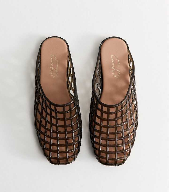 Black Lattice Jelly Mules