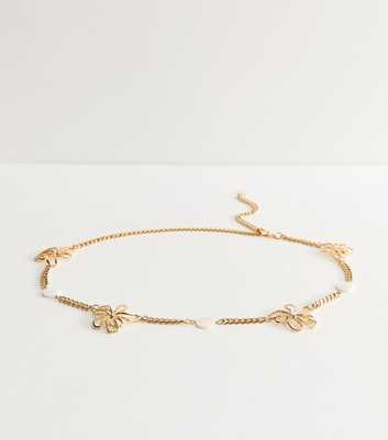 Gold Tone Flower Chain Belt