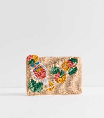 Orange Beaded Spritz Zip Purse