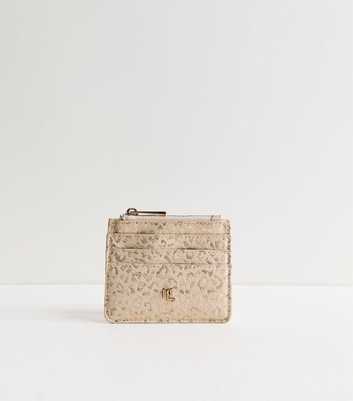 Gold Metallic Leopard Pattern Cardholder