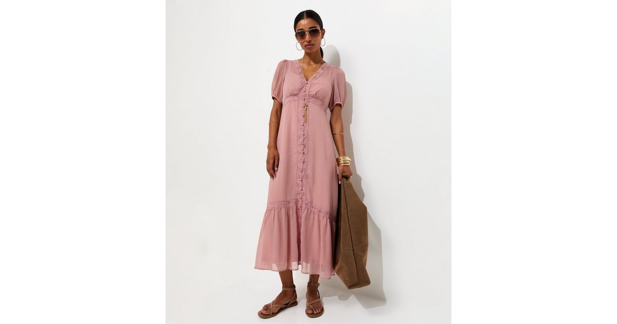 pale pink womens dresses Pretty In Dress - Final Sale The smooth satin fabric offers luxurious comfort Chloe Modest Maxi Textured Pale