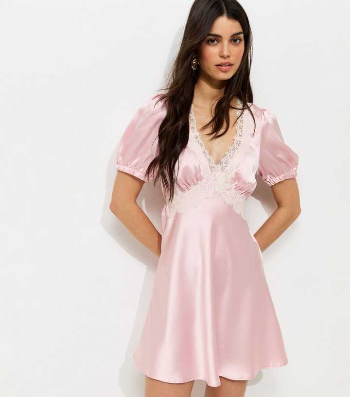 strapless open back dress Arella Halter Coquette Satin Mini Dress
